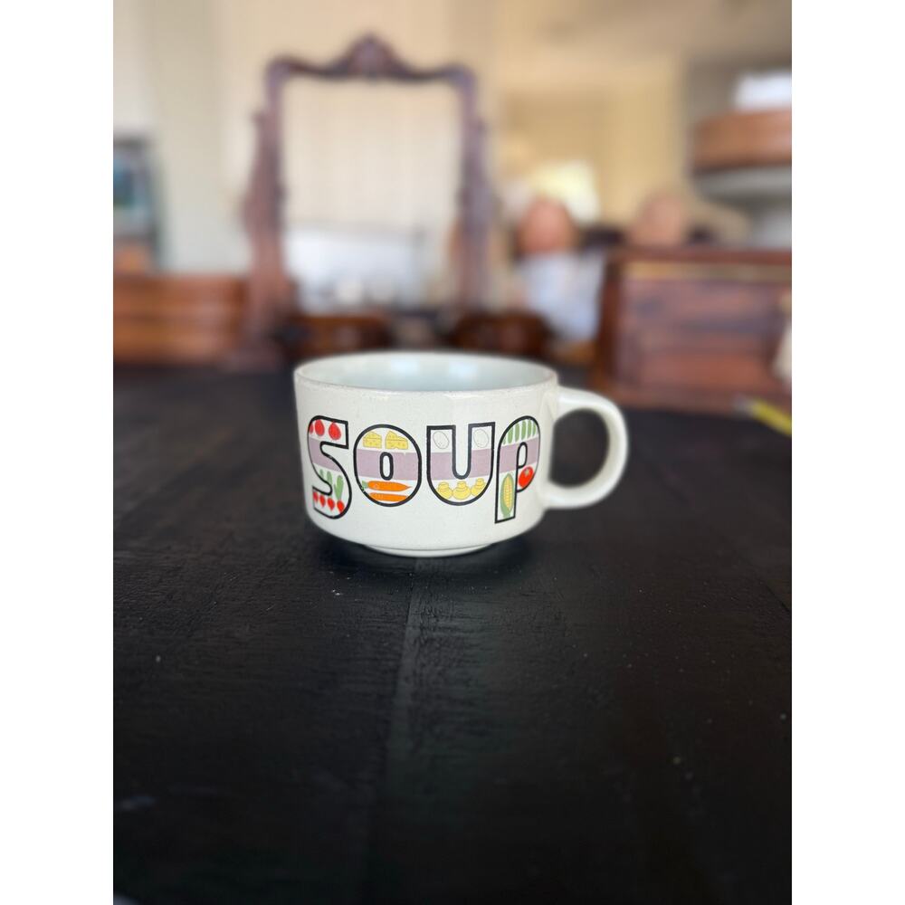 Mid Century Modern Soup Mug – Retro Graphic Design – 3” x 4.5” Single Cup